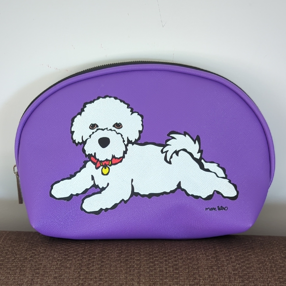 Marc Tetro Bichon Frise Cosmetic Bag Pouch